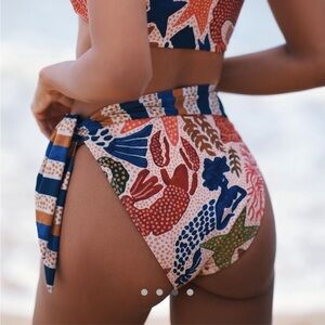 New Farm Rio Charm of the Sea High Waist Bikini Bottoms | Size Large
